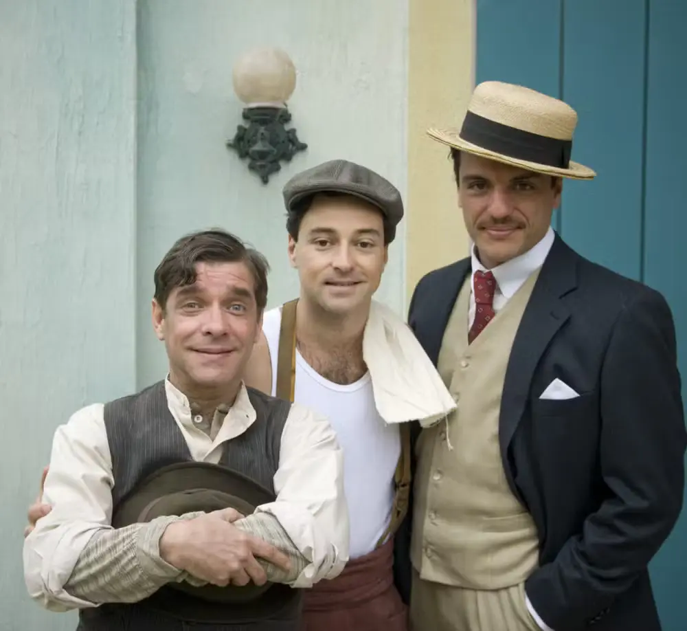 Luiz Carlos Tourinho, Emílio Orciollo Neto e Rodrigo Lombardi em 'Desejo Proibido', 2007 — Foto: Sergio Huoliver/Globo